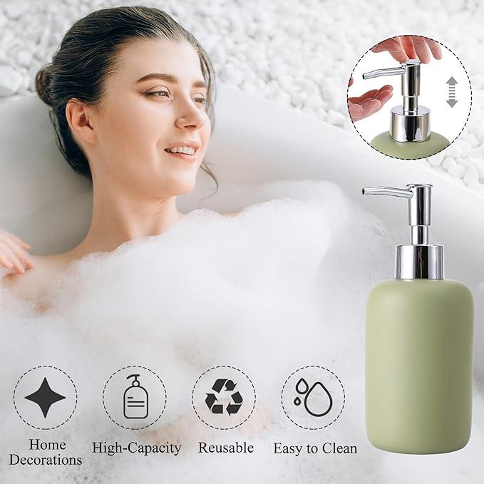 21 Pcs Bathroom Accessory Set with Waterproof Shower Curtain and Non Slip Mat,Resin Bath Set with Toothbrush Holder and Lotion Soap Dispenser,Bathroom Countertop Organizer Set for Home Apartment - ModernBath