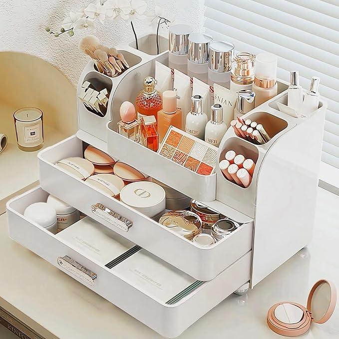 Makeup Organizer with Drawers for Vanity,Bathroom Countertop Organizer with Brushes Holder,Skincare Storage Organizer,Perfect Cosmetic Display Case for Skincare,Lipstick and Beauty Essential - ModernBath