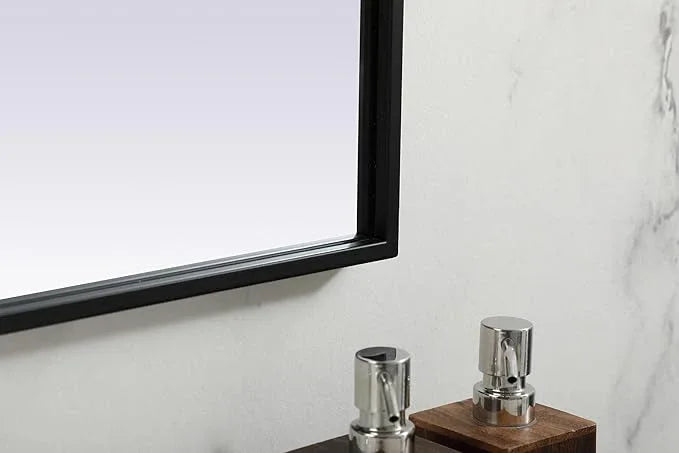 Illuminate, Metal Frame Arch Mirror 40X38 Inch in, Modern, Black - ModernBath