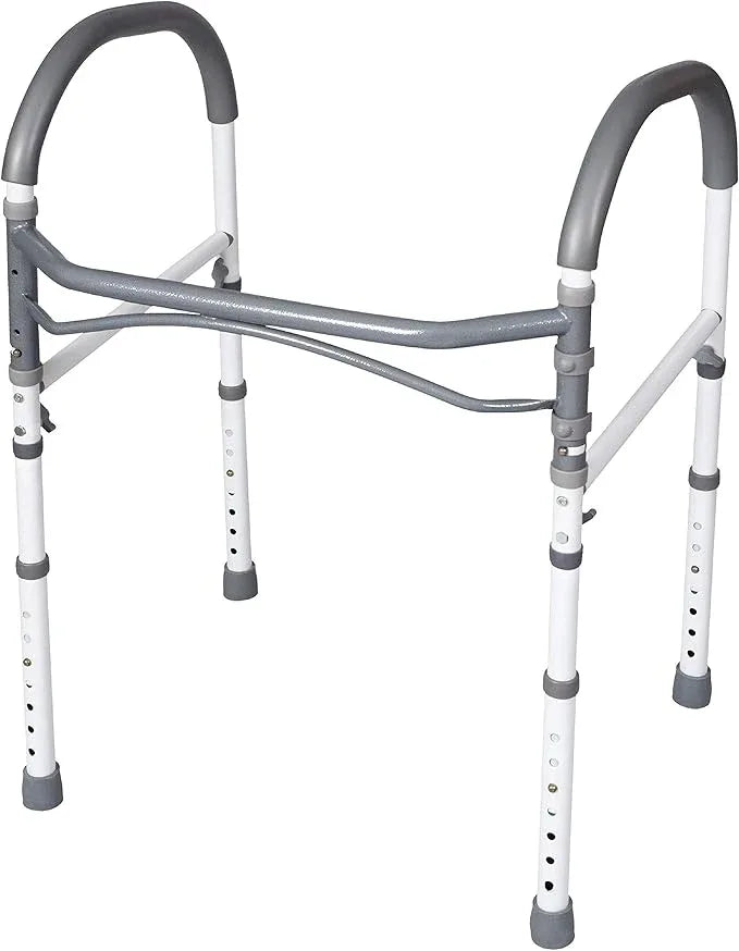 Carex Toilet Safety Rails, Adjustable and Detachable Toilet Safety Frame with Handles for Elderly, Handicap, or Disabled, Heavy-Duty Non-Slip Bathroom Grab Bar, with Padded Handles and Aluminum Frame - ModernBath