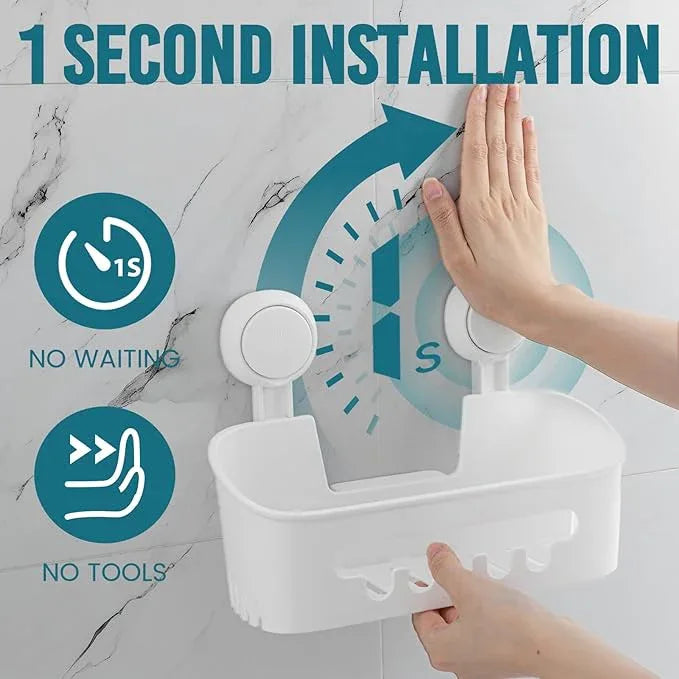 TAILI Shower Caddy Suction Cup 2 Pack, Heavy Duty Bathroom Organizer, Removable Shelves for Inside Shower, Shampoo, Waterproof Suction Plastic Storage for Bathroom Accessories Holder, White - ModernBath