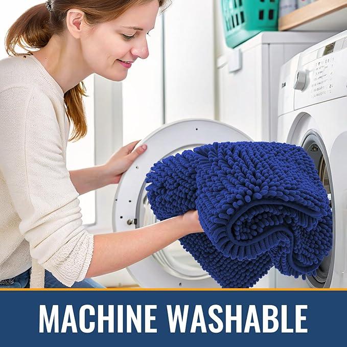 Arotive Bathroom Rugs 30x20, Extra Soft Absorbent Shaggy Chenille Bath Rugs, Machine Washable Rubber Backing Non-Slip Bath Mats for Bathroom Floor Tub and Shower, Home Decor Accessories, Royal Blue - ModernBath
