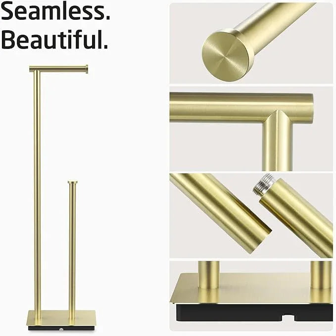 KES Free Standing Bathroom Toilet Paper Roll Holder, Toilet Paper Holder Stand with Weighted Base SUS304 Stainless Steel Brushed Gold, BPH286S1B-BZ - ModernBath