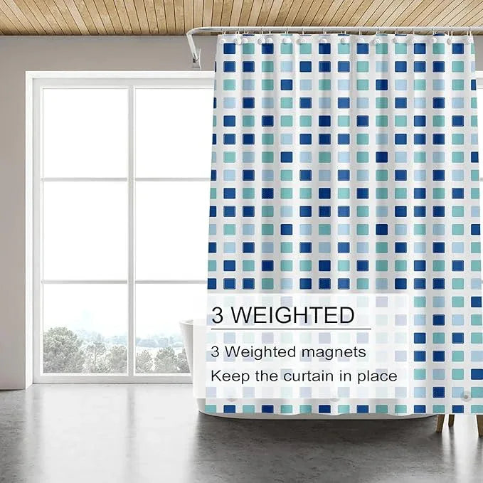 TIKABC Shower Curtain Liner, 4G PEVA Shower Liner, Plastic Waterproof Shower Curtains, 72x72 inch with Grommet Holes 3 Magnetic Weights - ModernBath