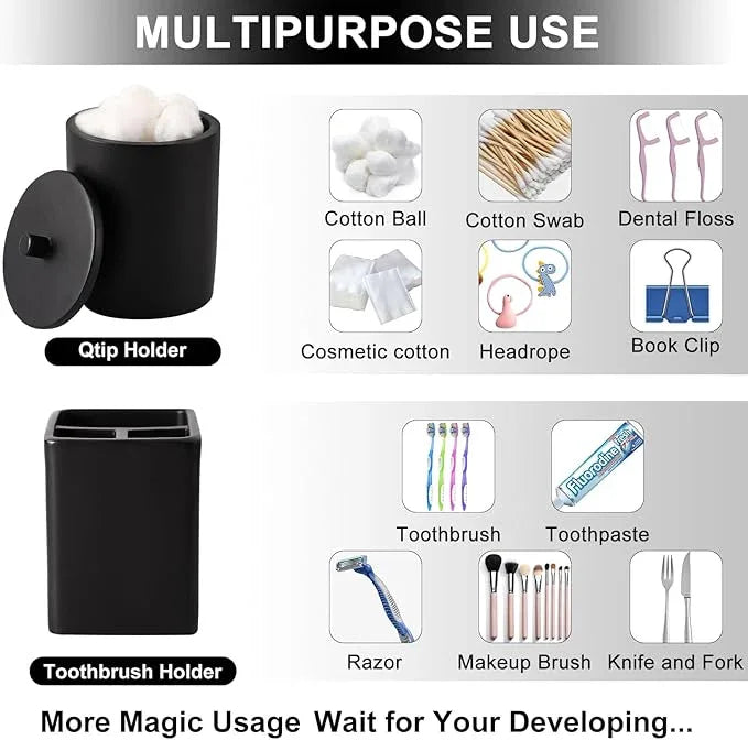 21 Pcs Bathroom Accessory Set with Waterproof Shower Curtain and Non Slip Mat,Resin Bath Set with Toothbrush Holder and Lotion Soap Dispenser,Bathroom Countertop Organizer Set for Home Apartment - ModernBath