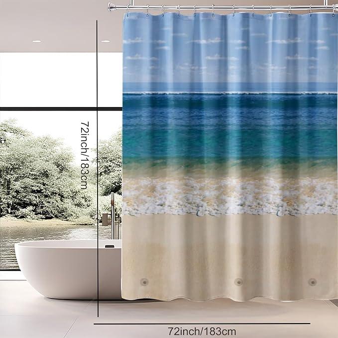 TIKABC Shower Curtain Liner, 4G PEVA Shower Liner, Plastic Waterproof Shower Curtains, 72x72 inch with Grommet Holes 3 Magnetic Weights - ModernBath