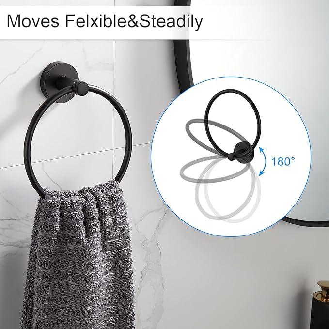 BGL Bathroom Hardware Set Black Bathroom Accessory Set Towel Bar 8 Pieces - ModernBath