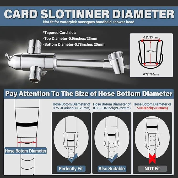 YDmeet All Metal Shower Diverter Valve with HandShower Holder - Upgraded 3 Way Shower Head for Handheld and Fixed Rain Showerhead - Universal G1/2 Bathroom Part, Polished Chrome - ModernBath