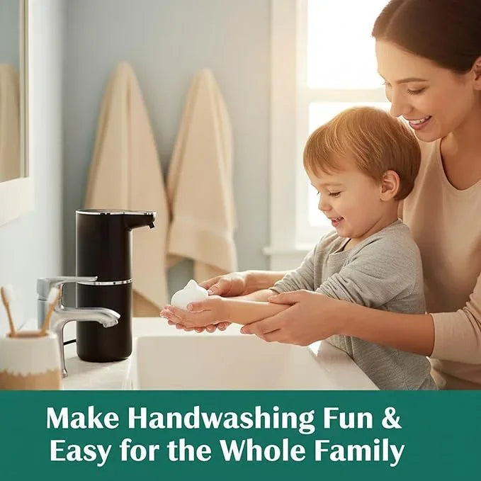 TOSCARA Auto Sensor Foam Soap Dispenser – Touchless, Rechargeable, Hands-Free Liquid Foaming Soap Dispenser for Kitchen, Bathroom, Office,Hotel–Hygienic No-Touch Hand Wash with 4- Foam Modes (Black) - ModernBath