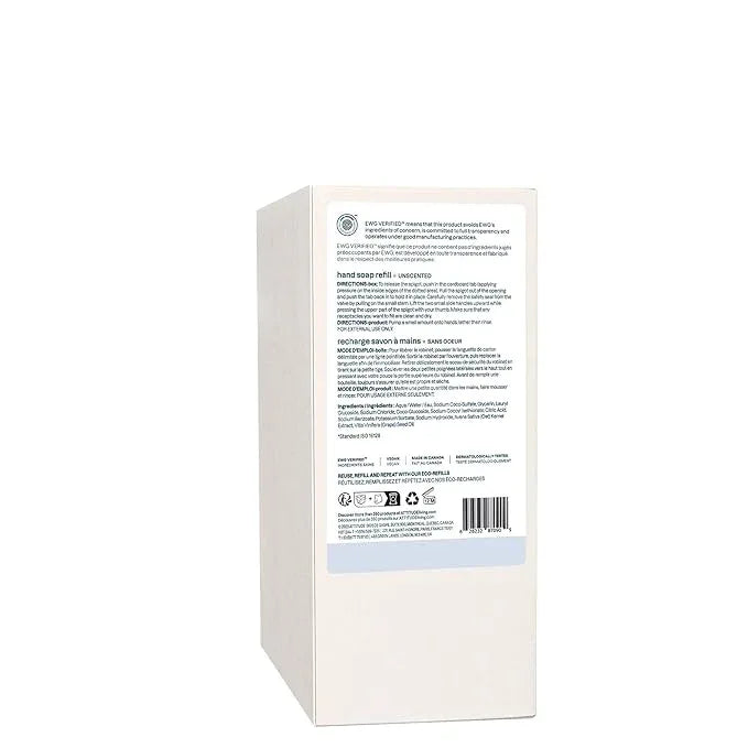 ATTITUDE Gentle Hand Soap for Sensitive Skin, EWG Verified, Enriched with Oats, Dermatologically Tested, Vegan, Unscented, Bulk Refill, 67.6 Fl Oz - ModernBath