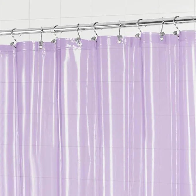 Barossa Design Extra Long Shower Curtain Liner with 3 Magnets - 72" x 84" XL, Waterproof PEVA Lightweight Shower Liner for Bathroom, PVC Free, Metal Grommets - Clear Lavender, 72x84 - ModernBath