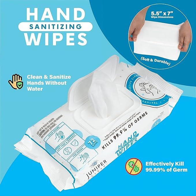 Juniper CLEAN Hand Sanitizing Wipes, 432 Count Soft Flow (Pack of 6) - ModernBath