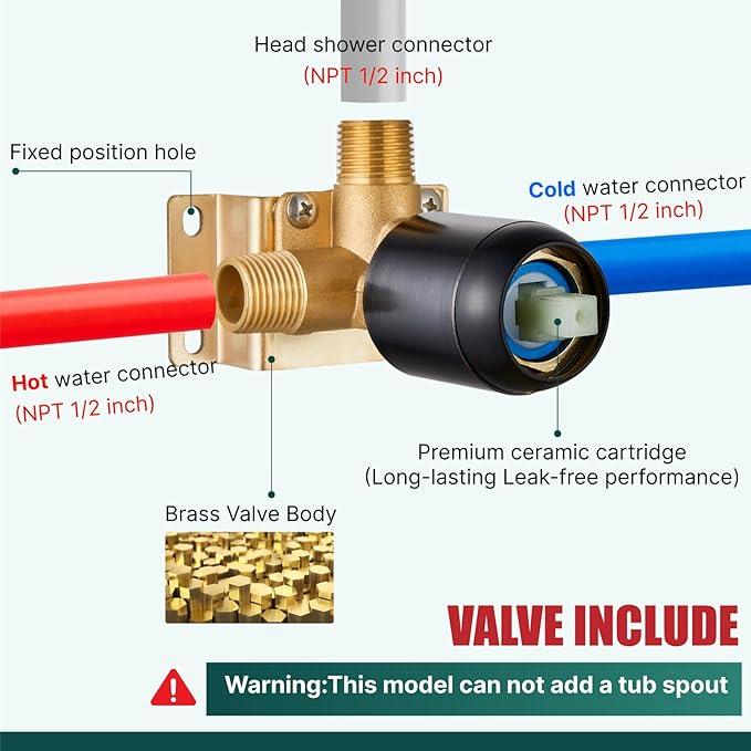 Heyalan 8 Inch Shower Head and Handle Set Square Shower Faucet Set Bathroom Rainfall Shower Faucet Set Stainless Steel Showerhead Single Function Shower Trim Kit,Male Thread Valve,Oil Rubbed Bronze - ModernBath