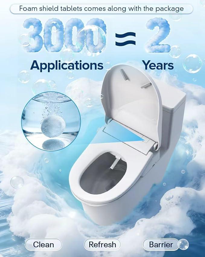 iliD Bidet Toilet Seat, Foam Shield Bidet Seat, Heated Toilet Seat Elongated, Instant Warm Water & Dryer, Front Wash & Rear Wash, User Mode, Remote Control, Self-Clean Nozzle, ECO Silent Night Child - ModernBath