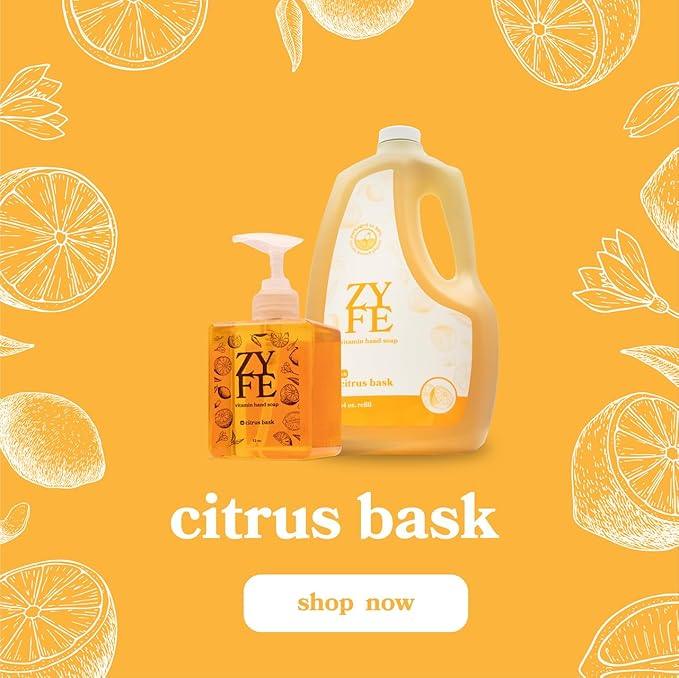 ZYFE Foaming Hand Soap Refills, Half Gallon Hand Soap Foam Refill with Essential Oil Fragrance in Recycled Bottle, Citrus Handwash Refil Biodegradable+ - ModernBath