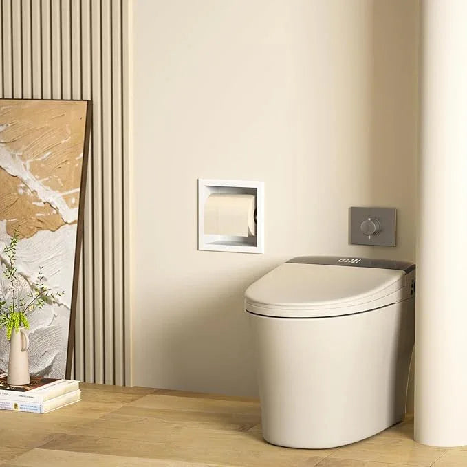 Toilet Paper Holder, in Wall Toilet Roll Holder for Bathroom Renovation, 304Stainless Steel Recessed Toilet Tissue Holder (White) - ModernBath