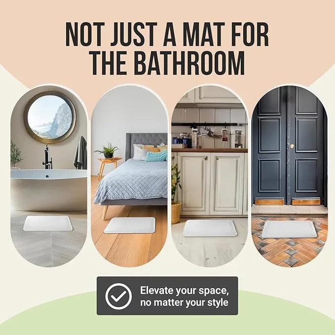 ITSOFT Memory Foam Bath Mat 31x20, Non Slip, Machine Washable, Quick Dry & Absorbent Rugs, Bath Mats for Bathroom Floor, Tub & Shower, Bathroom Rug, White - ModernBath