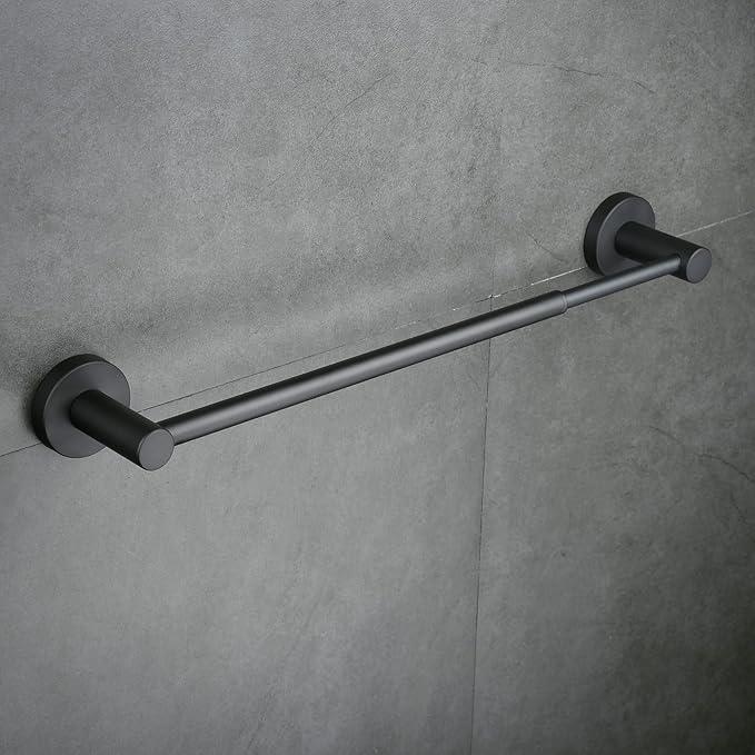 Adjustable Retractable Towel Bar 16”to 26”, SHUNLI Black Bathroom Towel Rack Bath Hand Towel Holder Flexible, Wall Mounted/SUS304 Stainless Steel - ModernBath