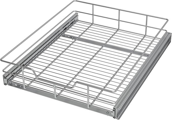 Pull Out Cabinet Organizer 17" W X 17" D, Slide Out Drawers For Kitchen Organizers and Storage, Pull Out Drawers For Cabinets Capacity Heavy Duty Caddy, Cabinet Shelves Chrome-Plated, Bathroom Pantry - ModernBath