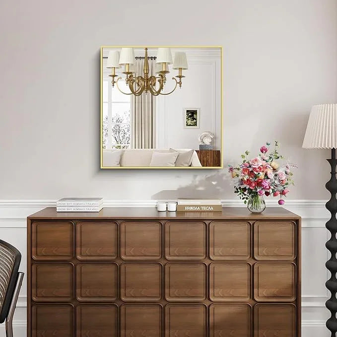 KOCUUY Gold Bathroom Mirror, 30x30 Inch Square Gold Mirror with Aluminum Metal Frame,Gold Vanity Wall Mirror Modern Home Decor for Bathroom, Living Room, Farmhouse and Entryway - ModernBath