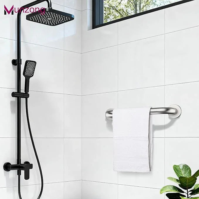 12 Inch Anti Slip Shower Safety Bars,Munzong 2 Pack Bathroom Grab Bars for Bathtubs and Showers,Brushed Nickel Knurled Handicap Balance Bar,Safety Hand Rail Support Elderly Senior Bath Handle - ModernBath