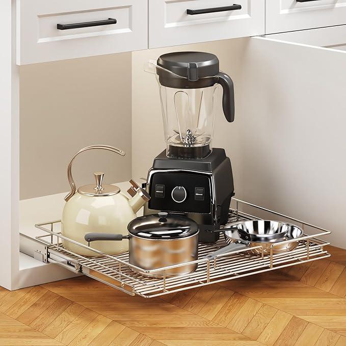 Pull Out Cabinet Organizer 27" W x 21½" D, Heavy Duty Cabinet Pull Out Shelves, Slide Out Drawers Organization for Kitchen Cabinets Bathroom - ModernBath