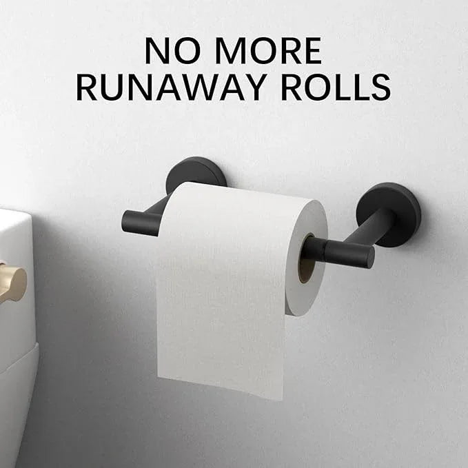 BWE Black Toilet Paper Holder Wall Mounted Double Post Pivoting Toilet Tissue Holders SUS 304 Stainless Steel Toilet Roll Holder for Bathroom Kitchen and RV Washroom - ModernBath