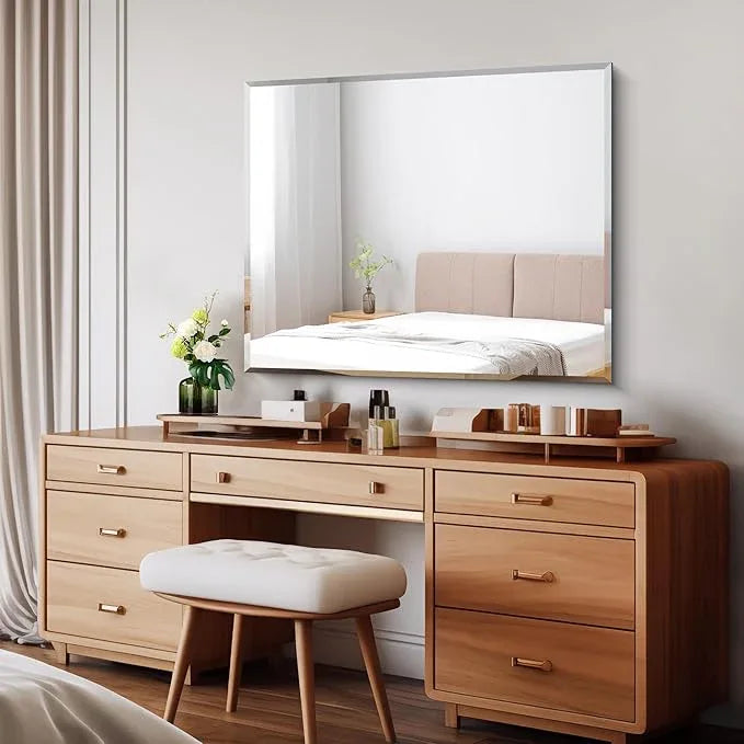CILIBER Beveled Mirror, 30x36 Inch Bathroom Mirrors for Wall Unframed, Upgraded Shatterproof Frameless Vanity Mirror Over Sink with Beveled Edge for Bathroom, Bedroom, Living Room and Entryway - ModernBath