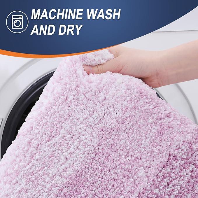 OLANLY Bathroom Runner Rugs 59x20, Extra Soft Absorbent Microfiber Bath Rugs, Rubber Backing, Quick Dry, Washable Bath Mats for Bathroom Floor, Tub and Shower, Home Decor Accessories, Pinkish-Purple - ModernBath