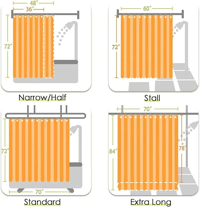 jinchan Small Stall Shower Curtain 48x72 Inches Ombre Cloudy Grey Striped Shower Curtains for Bathroom Gradual Color Waterproof Fabric Minimalist Modern Neutral with 8 Hooks - ModernBath