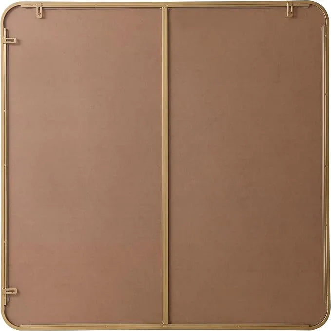 ARS Concepts Aura, Soft Corner Metal Rectangular Mirror 36X36 Inch in, Modern, Brass - ModernBath