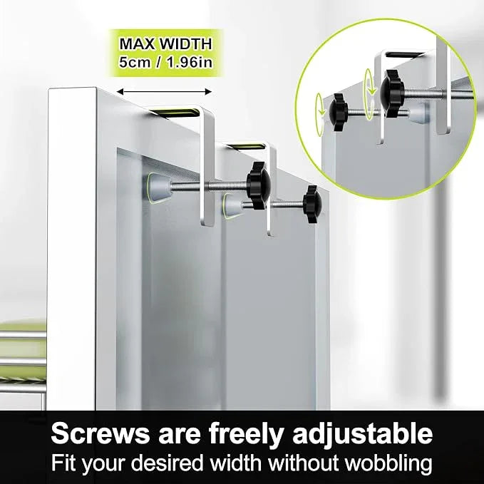 Orimade Over the Door Shower Caddy Adjustable 5 Tier Silver Grey,Bathroom Hanging Organizer Shelf Rustproof with 4 Hooks,Shower Basket with Soap Holder and Suction Cup - ModernBath
