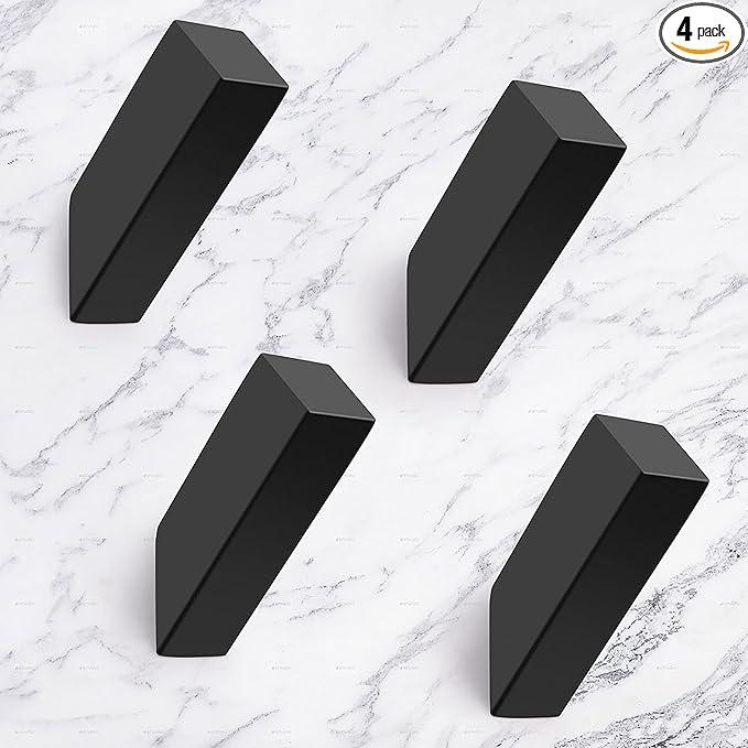 NINETREX Black Towel Hooks Matte Black Robe Hook, Modern Towel Hooks SUS 304 Stainless Steel Heavy Duty Wall Hooks Waterproof for Bathroom Bedroom Entryway Coat mudroom Garage, Wall Mounted 4 Pack - ModernBath