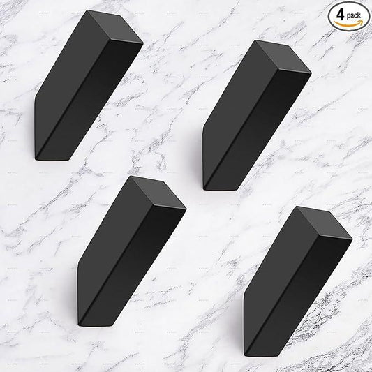 NINETREX Black Towel Hooks Matte Black Robe Hook, Modern Towel Hooks SUS 304 Stainless Steel Heavy Duty Wall Hooks Waterproof for Bathroom Bedroom Entryway Coat mudroom Garage, Wall Mounted 4 Pack - ModernBath