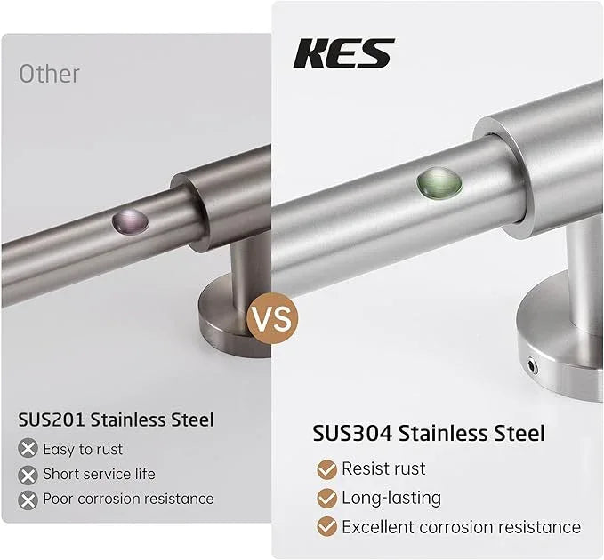 KES 30-Inch Shower Slide Bar with Adjustable Handheld Shower Head Holder, Reuse Existing Holes, Universal Fit, SUS304 Brushed Stainless Steel Wall Mount for Bathroom, Drilling Required, F209S78-BS - ModernBath