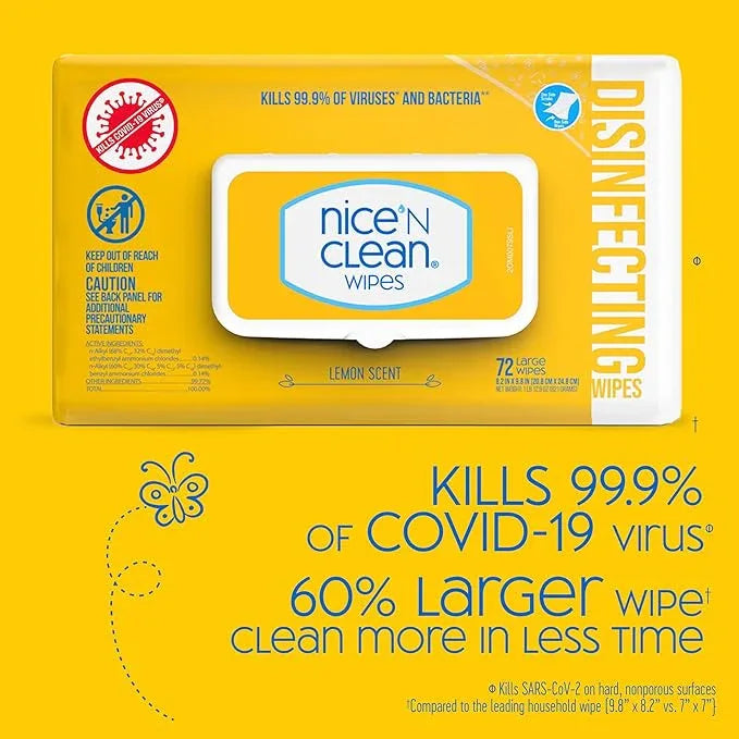 Nice 'N Clean Disinfecting Surface Wipes 304ct | Cleans & Disinfects Home & Kitchen Surfaces | Fresh & Lemon Scent - ModernBath