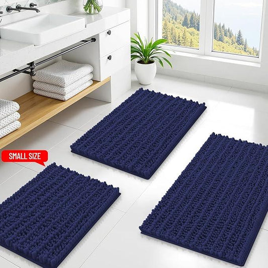 Smiry Bathroom Rugs Mat 36x24, Extra Soft Absorbent Chenille Bath Rugs, Non Slip Rubber Backing Machine Washable Quick Dry Bath Mats for Bathroom Floor, Tub, Shower, Home Decor Accessories, Deep Blue - ModernBath