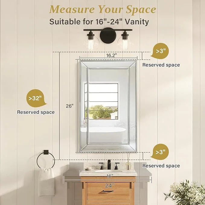 Medicine Cabinet with 16.2"x26" Mirror, Removable Shelves, Recessed or Wall Mounted Bathroom Cabinet, Silver Bathroom Vanity Mirrors for Over Sink with Storage - ModernBath