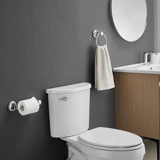 RUMOSE Toilet Paper Holder and Hand Towel Ring Polished Chrome Wall Mount Bathroom Hardware Accessories 2 PCS Set Flexible Pivoting Toilet Tissue Roll Holder and Towel Hanger, Stainless Steel - ModernBath