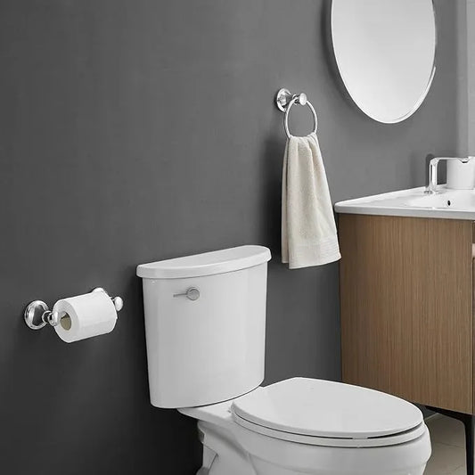 RUMOSE Toilet Paper Holder and Hand Towel Ring Polished Chrome Wall Mount Bathroom Hardware Accessories 2 PCS Set Flexible Pivoting Toilet Tissue Roll Holder and Towel Hanger, Stainless Steel - ModernBath