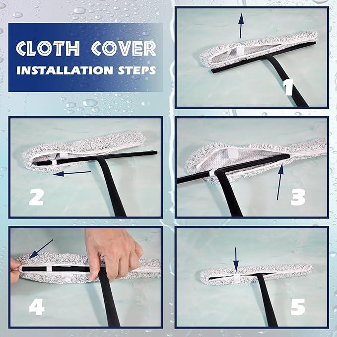 12 Inch Silicone Shower Squeegee for Glass Doors with Hook – Streak-Free Window Cleaner for Bathroom, Mirror, Tile & Car, No Scratch Squeegee with Metal Core (Black) - ModernBath
