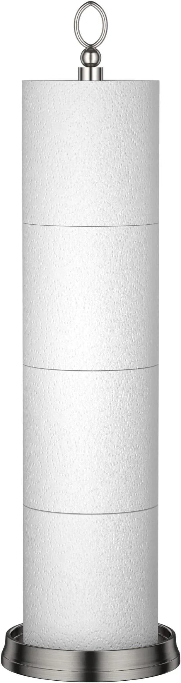 Heavy Weighted Toilet Paper Holder (with Reserve Function) Free Standing Toilet Paper Storage，Spare Toilet Paper Roll Holder Storage Stand for Bathroom Total Height 22.5" ，Brushed Nickel - ModernBath