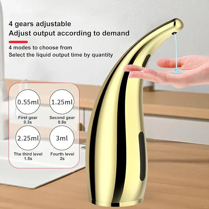 Automatic Soap Dispenser Touchless Modern Minimalist Magnetic Charging Infrared Inductio Kitchen and Bathroom Soap Pump 10oz/300ml Gold (Golden) - ModernBath