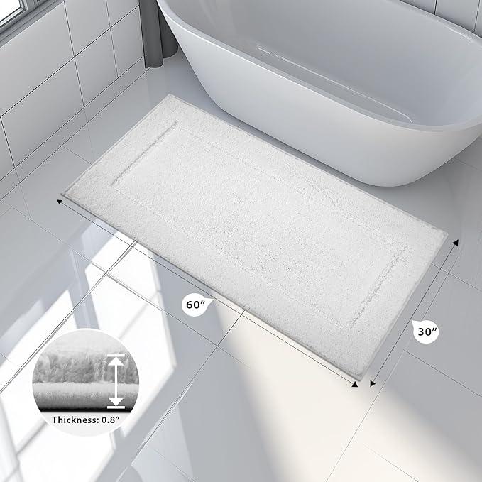 anllugs Bathroom Rugs 30" x 60", Non-Slip Extra Soft Absorbent Bath Rugs, Machine Washable Quick Dry Bath Mats for Bathroom Floor, Shower, Bathtub and Sink, White - ModernBath