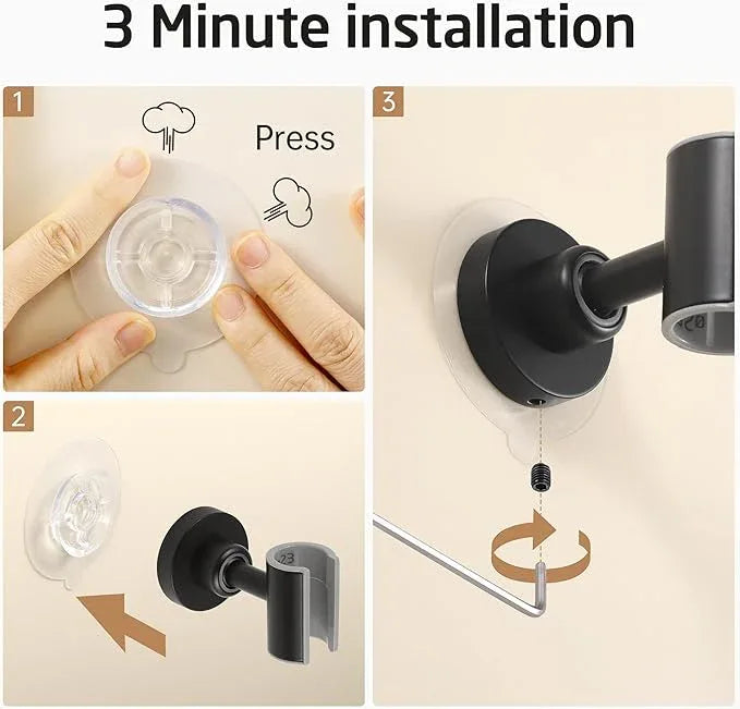 KES Upgraded Dual Size Opening Shower Head Holder, Black, 2X Strong Adhesion, 18/8 Stainless Steel, Adhesive Mount, 1 Count - ModernBath