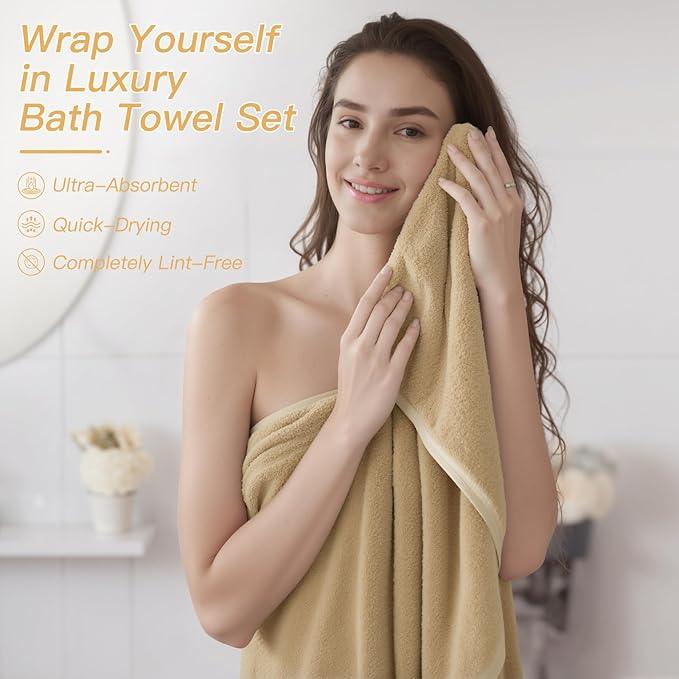 iMucci Bathroom Accessories Bathroom Sets with Shower Curtain, Bath Towel Set, Trash Can, Toilet Brush, Soap Dispenser, Bathroom Accessories Set Complete - ModernBath