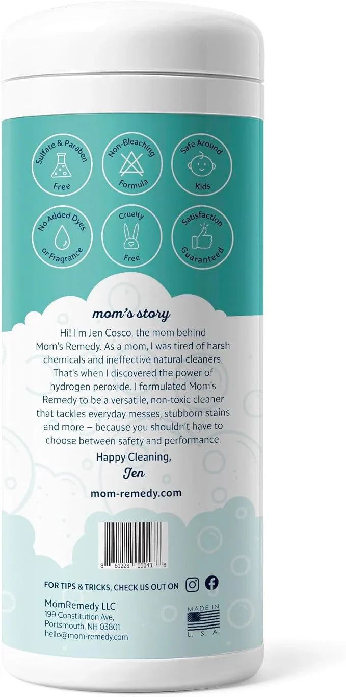 MOMREMEDY Hydrogen Peroxide Cleaning Wipes | All Purpose Cleaner and Stain Remover | Multipurpose for Kitchen, Bathroom, All Surfaces - ModernBath