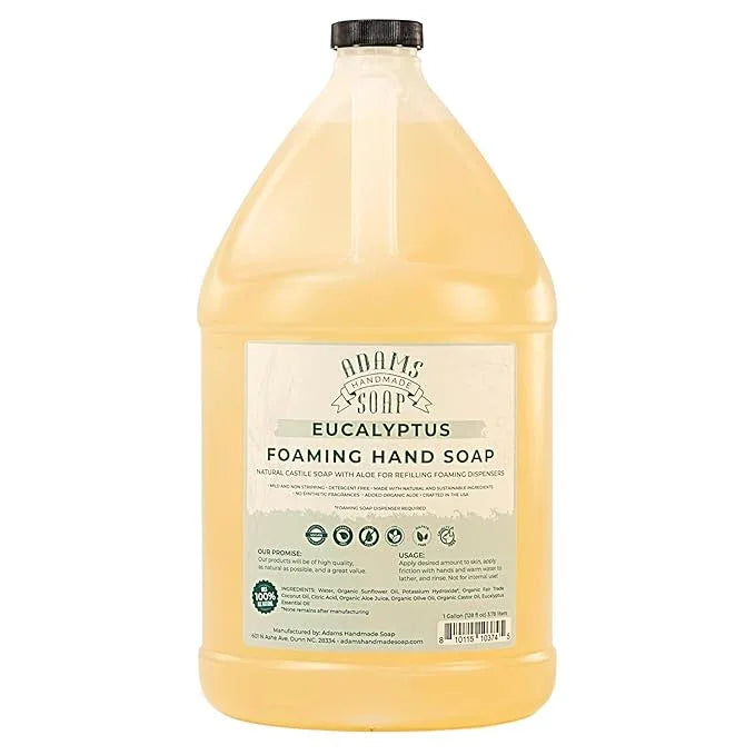 Adams Handmade Soap Liquid Foaming Soap 1 Gal - Eucalyptus - ModernBath