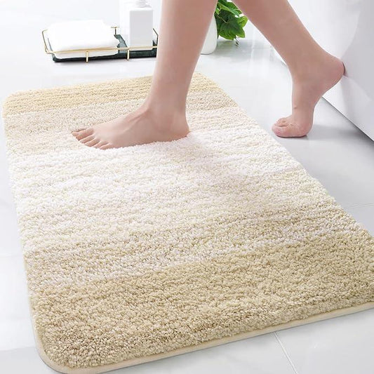 Arotive Microfiber Bathroom Rugs, Shaggy Soft and Absorbent Bath Rug, Non-Slip, Thick Plush Machine Washable Dry Bath Mats for Bathroom, Tub and Shower, 34x21, Light Beige, Rectangular - ModernBath