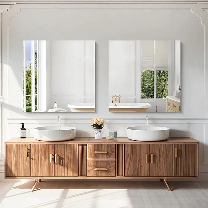 KOCUUY Frameless Mirror, 30"x30" Square Rectangle Bathroom Mirror for Over Sink, Upgraded Shatterproof Unframed Design for Bedroom, Living Room, Entryway - ModernBath